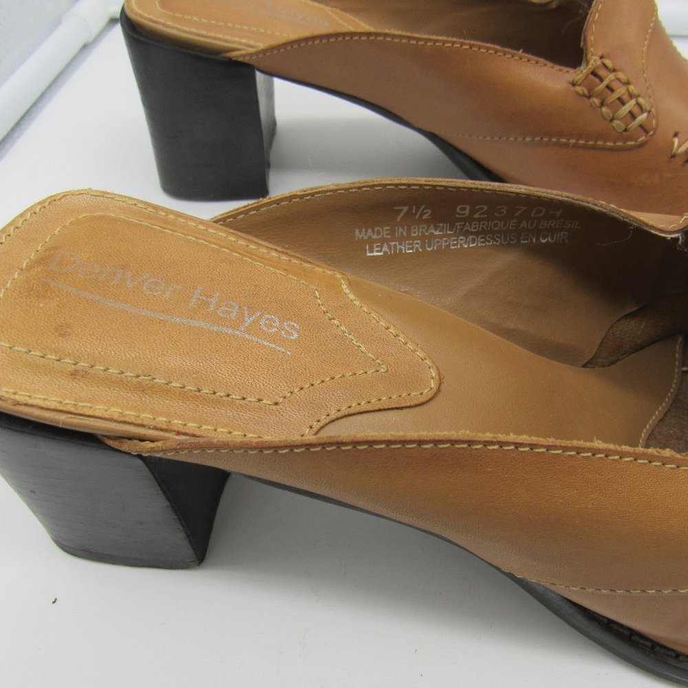 DENVER HAYES LEATHER SHOES. TAN. SIZE 7 1/2. - Picture 4 of 9